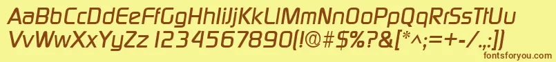 DigitalItalic-fontti – ruskeat fontit keltaisella taustalla