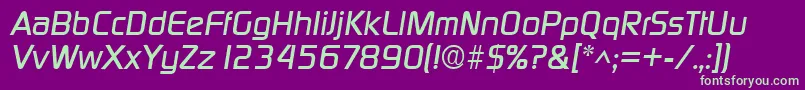 フォントDigitalItalic – 紫の背景に緑のフォント