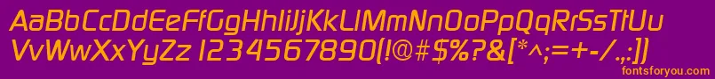 DigitalItalic-Schriftart – Orangefarbene Schriften auf violettem Hintergrund