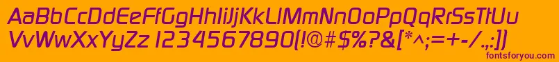 フォントDigitalItalic – オレンジの背景に紫のフォント