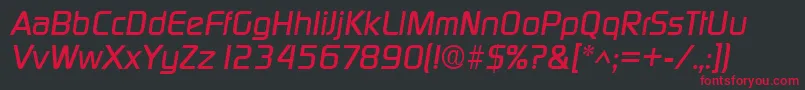 DigitalItalic Font – Red Fonts on Black Background