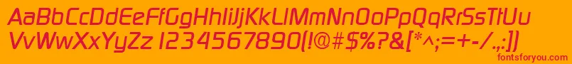 フォントDigitalItalic – オレンジの背景に赤い文字