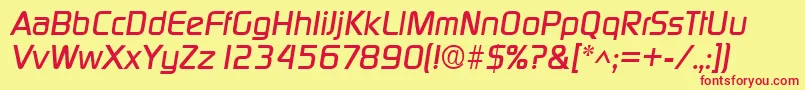 DigitalItalic Font – Red Fonts on Yellow Background