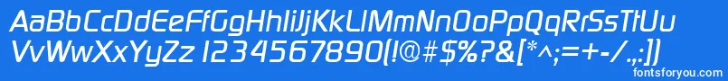 Czcionka DigitalItalic – białe czcionki na niebieskim tle