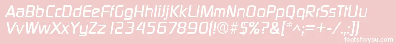 Fonte DigitalItalic – fontes brancas em um fundo rosa
