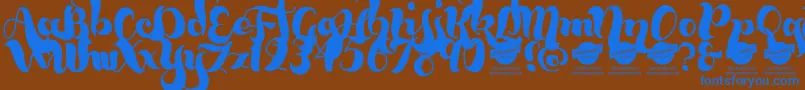 BumblebeesDemo Font – Blue Fonts on Brown Background