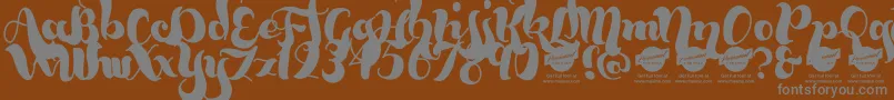 フォントBumblebeesDemo – 茶色の背景に灰色の文字