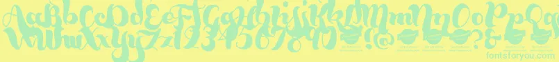 BumblebeesDemo Font – Green Fonts on Yellow Background