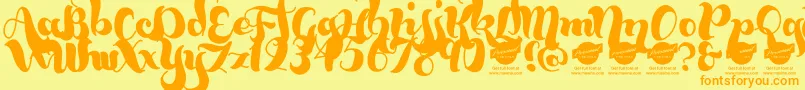 BumblebeesDemo Font – Orange Fonts on Yellow Background