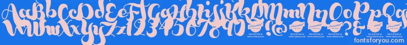 BumblebeesDemo Font – Pink Fonts on Blue Background