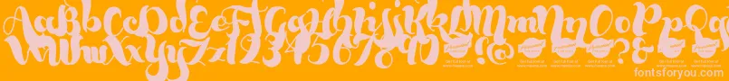 BumblebeesDemo Font – Pink Fonts on Orange Background