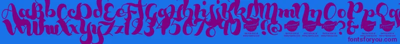 BumblebeesDemo Font – Purple Fonts on Blue Background