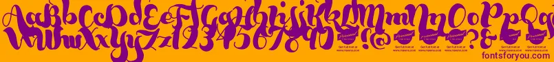 BumblebeesDemo Font – Purple Fonts on Orange Background
