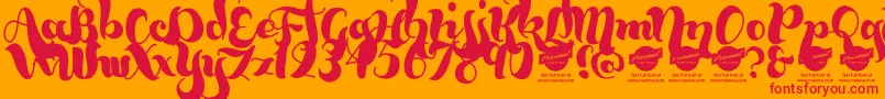 BumblebeesDemo Font – Red Fonts on Orange Background