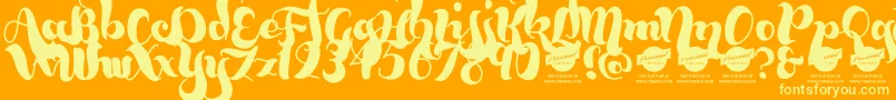 BumblebeesDemo Font – Yellow Fonts on Orange Background