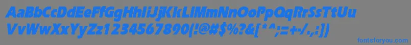 ErgoeblackcondItalic Font – Blue Fonts on Gray Background