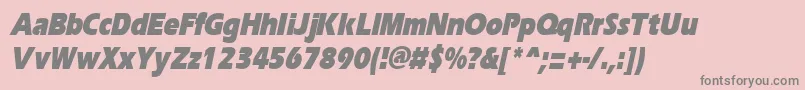 フォントErgoeblackcondItalic – ピンクの背景に灰色の文字