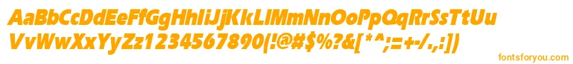 ErgoeblackcondItalic Font – Orange Fonts on White Background