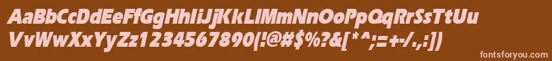 ErgoeblackcondItalic Font – Pink Fonts on Brown Background