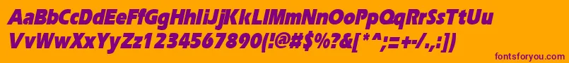 ErgoeblackcondItalic Font – Purple Fonts on Orange Background
