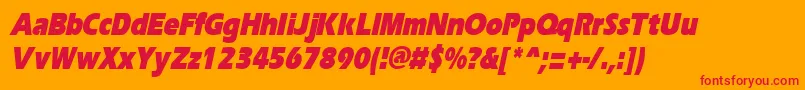 ErgoeblackcondItalic Font – Red Fonts on Orange Background