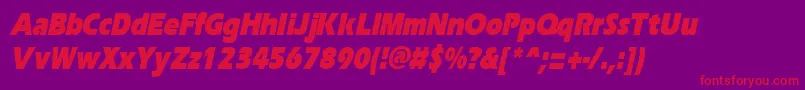 ErgoeblackcondItalic Font – Red Fonts on Purple Background