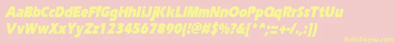 ErgoeblackcondItalic Font – Yellow Fonts on Pink Background