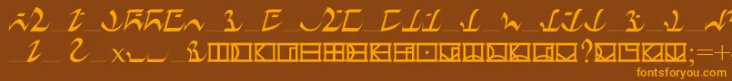 Dni Font – Orange Fonts on Brown Background