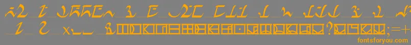 フォントDni – オレンジの文字は灰色の背景にあります。