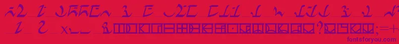 Dni Font – Purple Fonts on Red Background