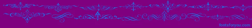 Natvignetteone-Schriftart – Blaue Schriften auf violettem Hintergrund