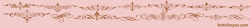 Natvignetteone-Schriftart – Braune Schriften auf rosa Hintergrund