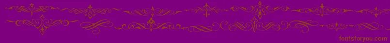 Natvignetteone-Schriftart – Braune Schriften auf violettem Hintergrund