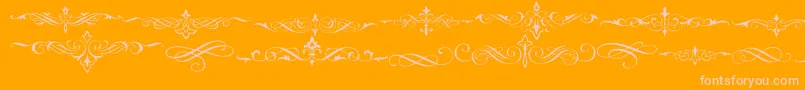 Natvignetteone-Schriftart – Rosa Schriften auf orangefarbenem Hintergrund