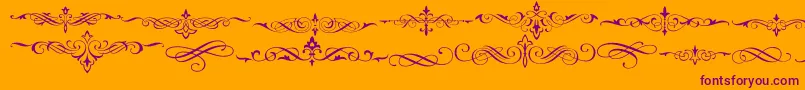 Natvignetteone-Schriftart – Violette Schriften auf orangefarbenem Hintergrund