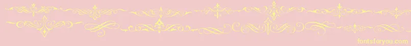 Natvignetteone-Schriftart – Gelbe Schriften auf rosa Hintergrund