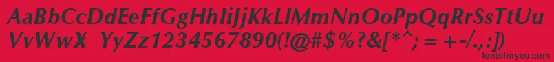 OmichronBoldItalicフォントについての詳細 フォントOmichronBoldItalic – 赤い背景に黒い文字