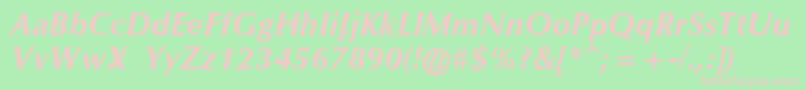 フォントOmichronBoldItalic – 緑の背景にピンクのフォント