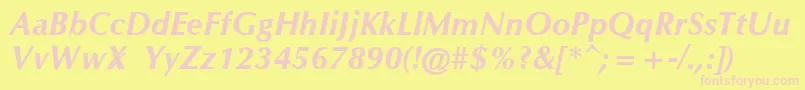 OmichronBoldItalic Font – Pink Fonts on Yellow Background