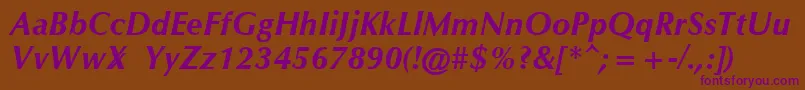 OmichronBoldItalic Font – Purple Fonts on Brown Background