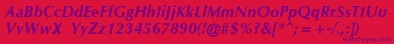 OmichronBoldItalic Font – Purple Fonts on Red Background