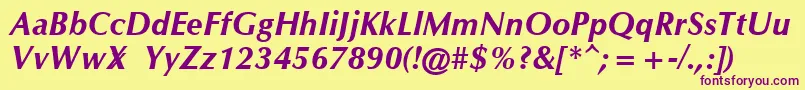 OmichronBoldItalic Font – Purple Fonts on Yellow Background
