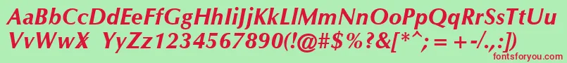 OmichronBoldItalic Font – Red Fonts on Green Background