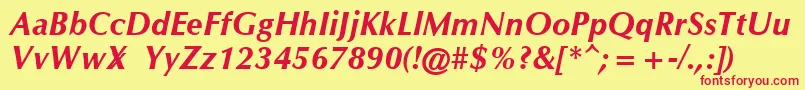 OmichronBoldItalic Font – Red Fonts on Yellow Background