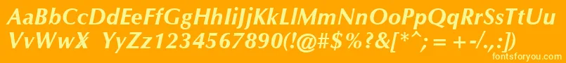 OmichronBoldItalic Font – Yellow Fonts on Orange Background
