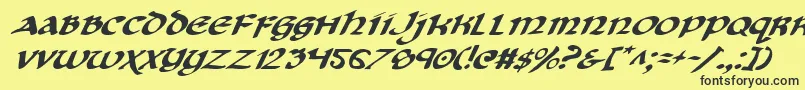 CryUncialItalic Font – Black Fonts on Yellow Background