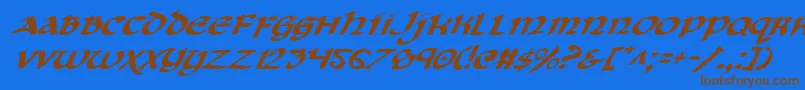 Шрифт CryUncialItalic – коричневые шрифты на синем фоне