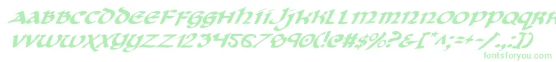 CryUncialItalic Font – Green Fonts on White Background