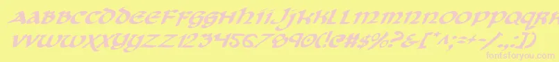 CryUncialItalic Font – Pink Fonts on Yellow Background