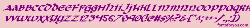 CryUncialItalic Font – Purple Fonts on Pink Background